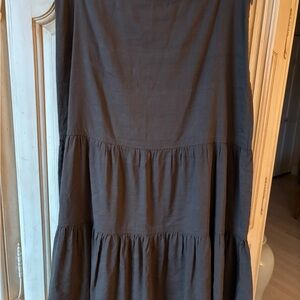 Theory Ruffle Midi Skirt Size 4 - Olive Green